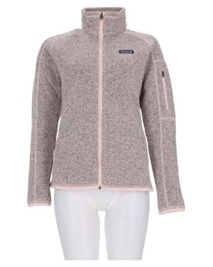 Patagonia Tailored Sports Jacket With Textured Fabric And High Collar - Pink