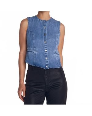 Bella Dahl High Neck Fitted Vest - Blue