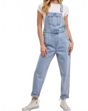 Bluivy Denim Straight Leg Overalls - Blue