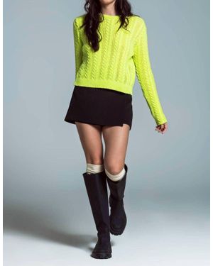 Q2 Cable Knit Bow Back Sweater - Yellow
