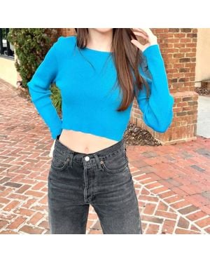 Pretty Garbage Open To It Sweater - Blue