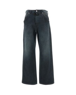 Marni Relaxed Fit Cotton Canvas Pants With Garment-Dyed Finish - Blue