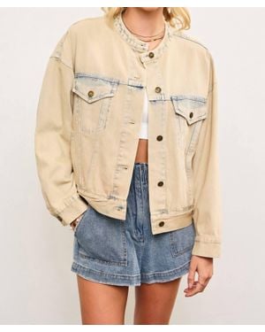 Mustard Seed Banded Collar Jacket - Blue