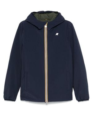 K-Way Reversible And Khaki Padded Jacket - Blue