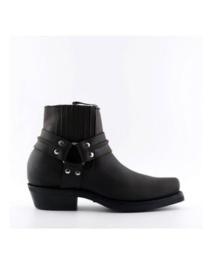 Grinders Western Leather Boots-Renegade Lo - Black