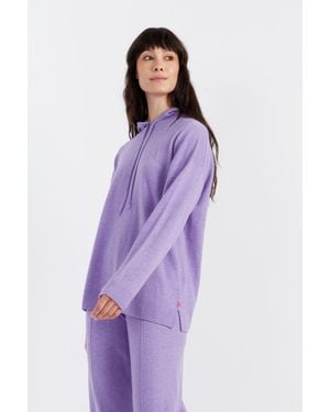Chinti & Parker Wool-Cashmere Relaxed Hoodie - Purple