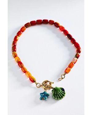 Bamboleira Tambo Charm Necklace - Red