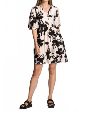 Pink Martini Shadow Floral Mini Dress - Black