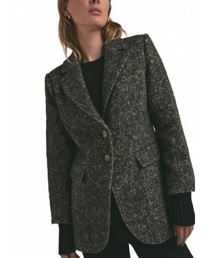 FAVORITE DAUGHTER City Cashmere Ribbed Cuffs Blazer - Gray