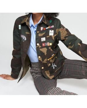 Vilagallo Olivia Camo Jacket - Black