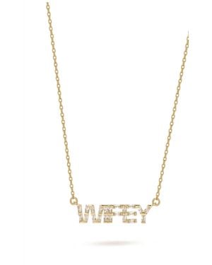 Crystal Haze Jewelry Wifey Baguette Necklace - Blue