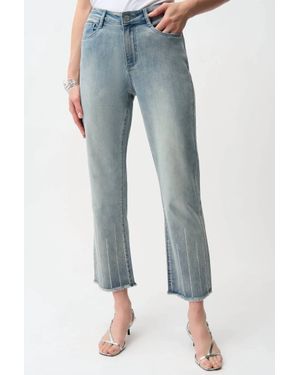 Joseph Ribkoff Embellished Cropped Jeans - Blue