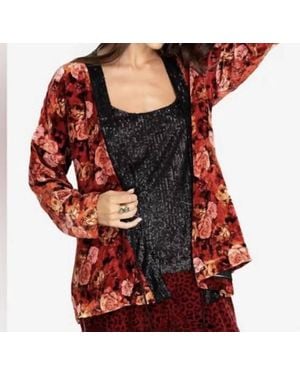 Johnny Was Billie Short Kimono Jacket - Red