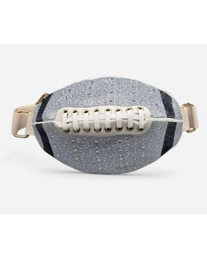 Sensibling Corp Bling Studded Game Day Football Shape Crossbody Bag - Gray