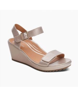 Aetrex Andrea Wedge Sandal - Metallic