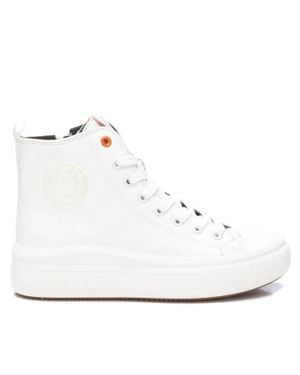 Xti Canvas Ankle Booties - White