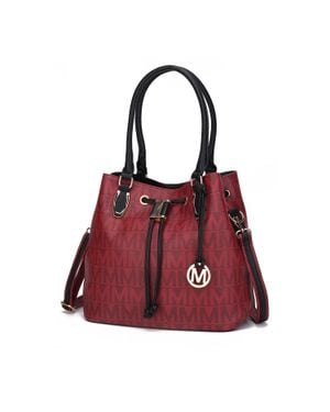 MKF Collection by Mia K Jane Vegan Leather Tote Handbag For - Gray