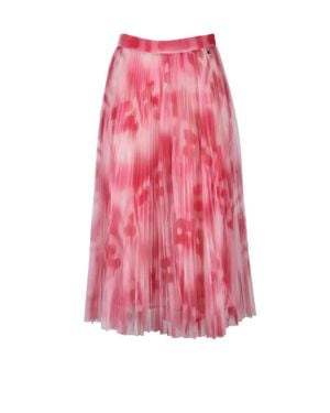 Elisabetta Franchi Pleated Tulle Skirt - Pink