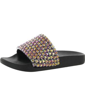 INC Peymin 74 Embellished Slip On Slide Sandals - Gray