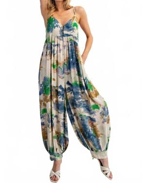 Eesome Tie Dye Jumpsuit - Blue