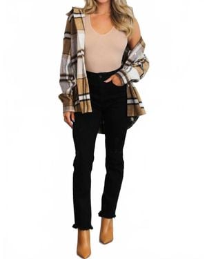 Zenana Start Fresh Plaid Shacket - Black