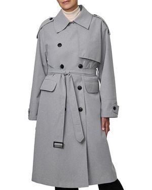 Bernardo Long Rain Coat - Gray