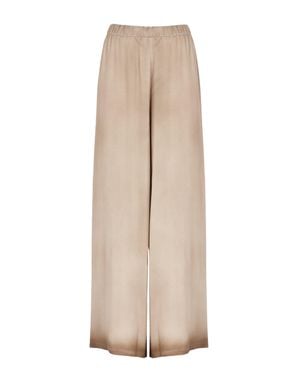 Avant Toi Wide Cut Silk Pants With Elastic Waistband - Natural