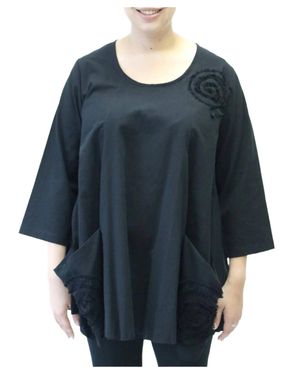 modee Hand Painted Cotton Swirl Swing Tunic - Blue