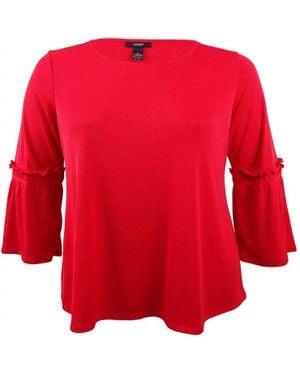 Alfani Bell Sleeves Pull Over Knit Top - Red