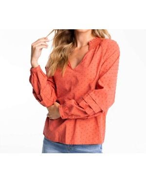 Southern Tide Aubree Clip Dot Top - Orange