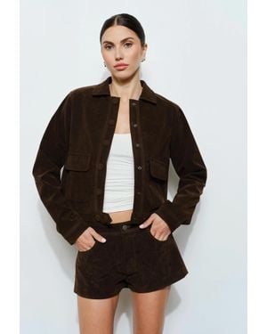 Loucia Greta Suede Button Jacket - Black