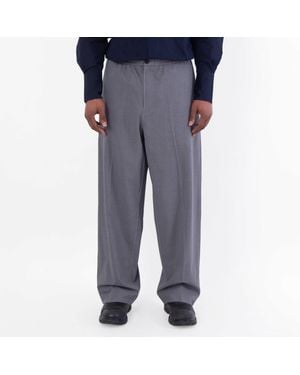 Ferragamo Ferragamo Drawstring Virgin Wool Trouser - Gray