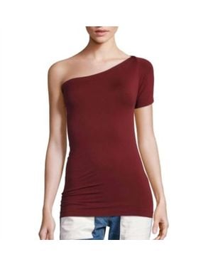Helmut Lang One Shoulder Tee - Red