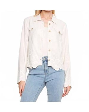 Charlie b Button Up Embroidered Jacket - White