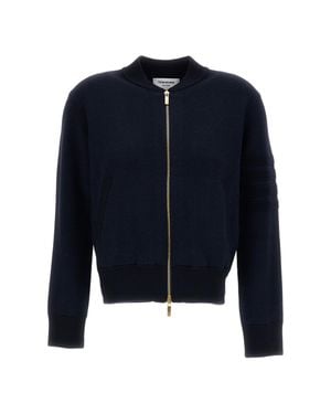 Thom Browne Ottoman Milano Stitch 4-Bar Bomber Jacket - Blue
