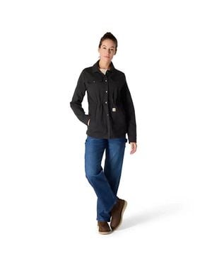 Carhartt Tencel Fiber Series Coat Button Front Long Sleeve Jax1515 - Black