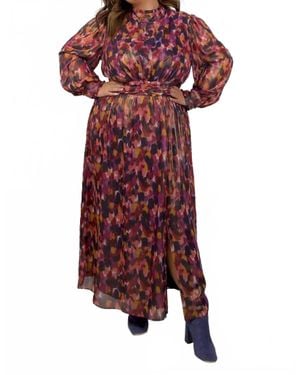 Donna Morgan Dara Long Sleeve Maxi Dress - Red