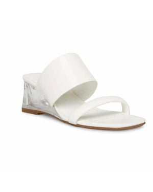 Anne Klein Gaia Strappy Slide Sandals - White