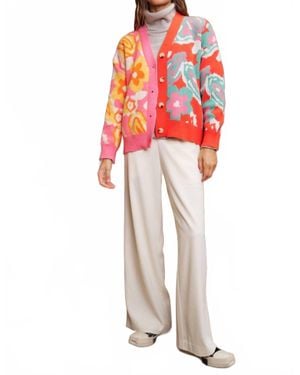 Davi & Dani Julieanne Retro Cardigan - Red