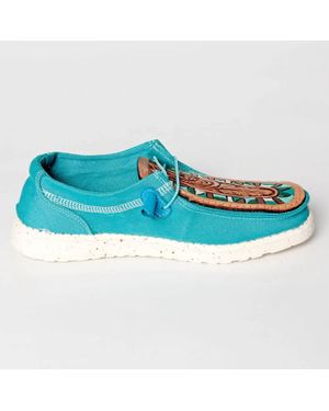 American Darling Hey Tooled Moccasin - Blue
