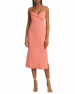 Matthew Bruch Twist Slip Midi Dress - Red