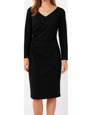 Etcetera V-Neck Side Scrunch Dress - Black