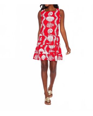 Sail To Sable Cinched Waist Midi Dress - Red