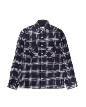 Wax London Check Design Button-Up Shirt - Blue