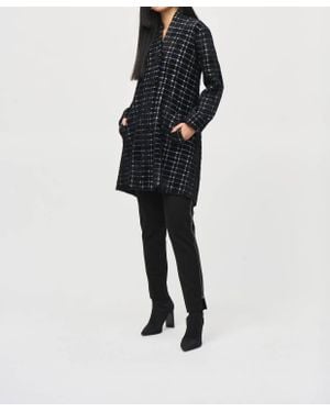 Joseph Ribkoff Bohemian Windowpane Blend Coat - Black