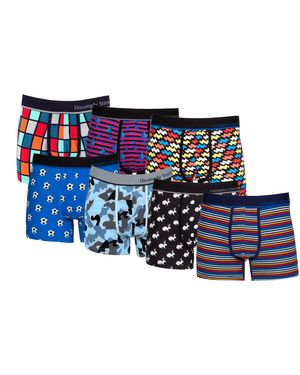 Unsimply Stitched Boxer Trunk 7 Pack - Blue