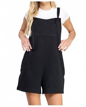 Sixty One Gia Textured Romper - Black