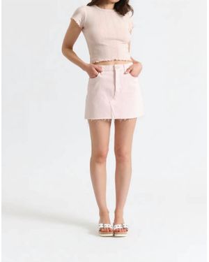 DAZE Malibu Mini Mid Waist Mini Skirt - White