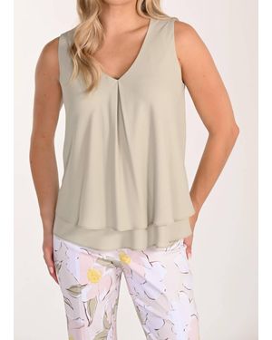 FRANK LYMAN Tirian Tiered V-Neck Tank Top - White