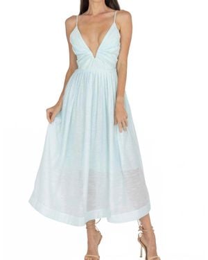 Akalia Adeli V Neck Midi Dress - Blue